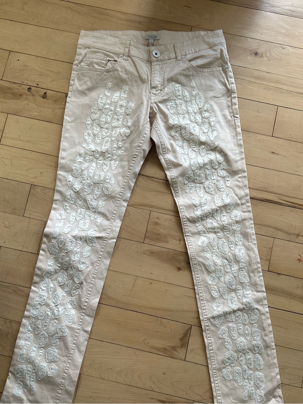 Roberto Cavalli Light Pink Jeans with White Embellishment